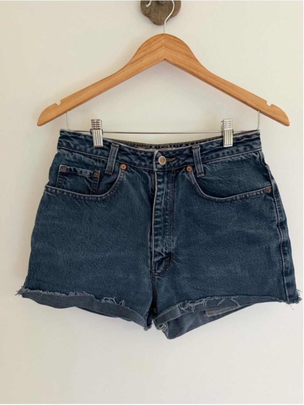 Vintage Ikeda High Rise Denim Shorts Women’s 27 Blue Cut Off Mom Jean Shorts